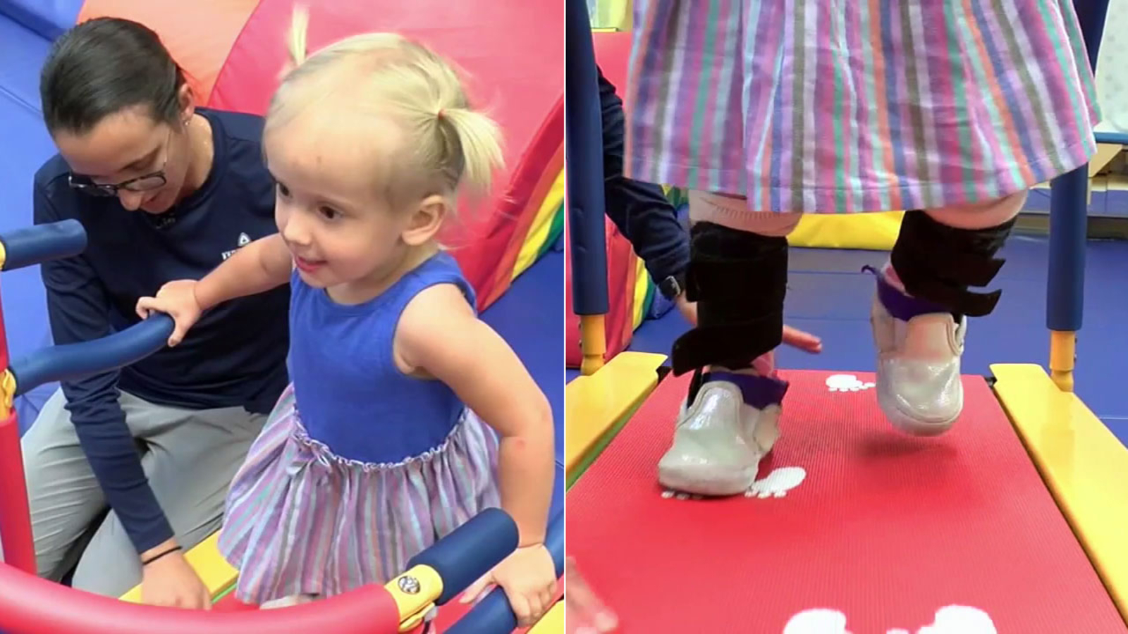 VIDEO: 'Baby Shark' helps girl with spinal defect succeed during