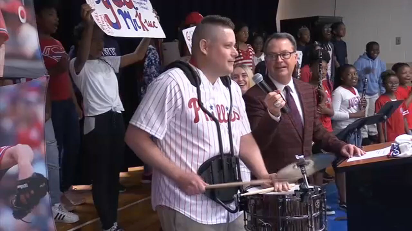 Phillies surprise music teacher for being 2019 All Star Teacher 6abc