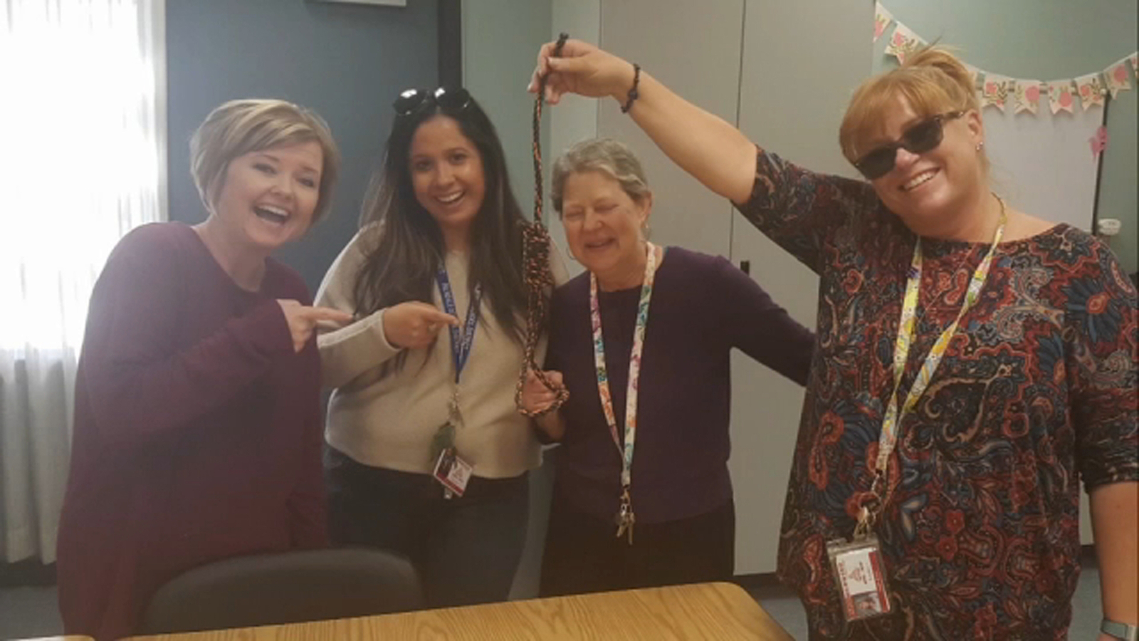 Photo shows Palmdale teachers smiling while holding noose ABC7 Los