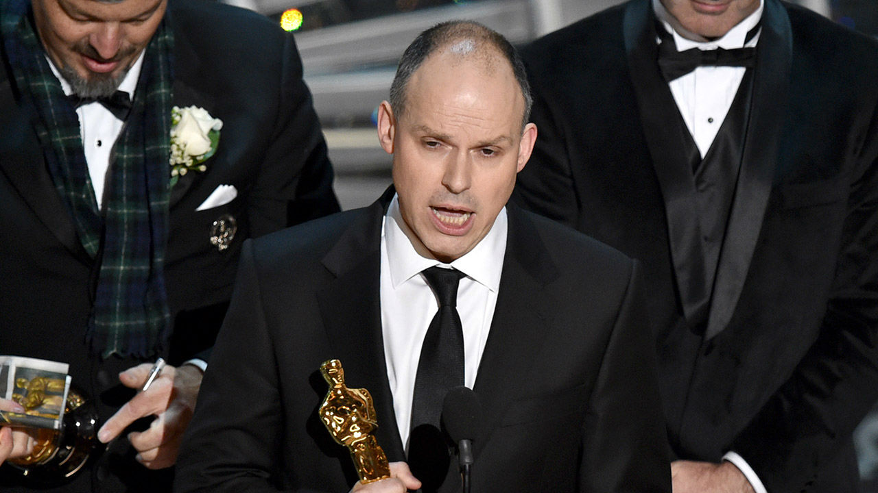 Paul Franklin accepts the award for Best Visual Effects for "Interstellar."