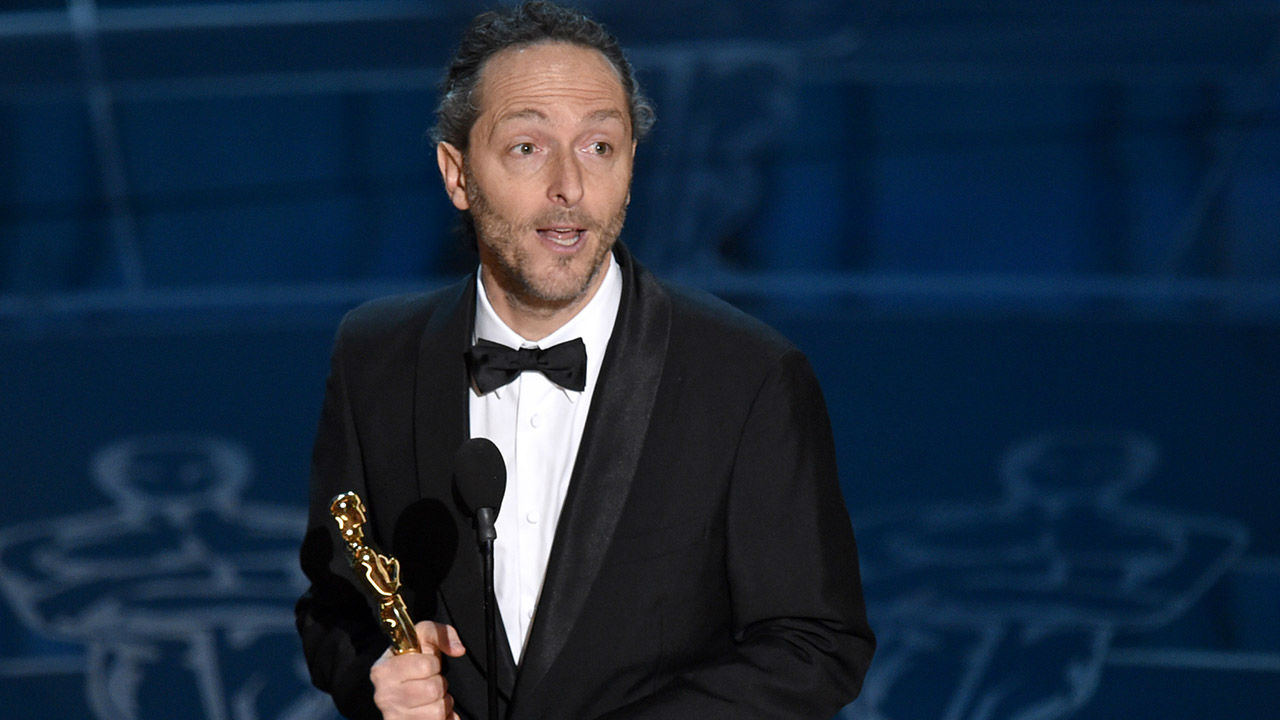 Emmanuel Lubezki accepts the award for Best Cinematography for "Birdman."