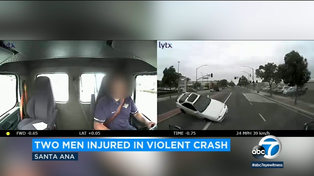 VIDEO: Violent head-on crash in Santa Ana captured on dashcam