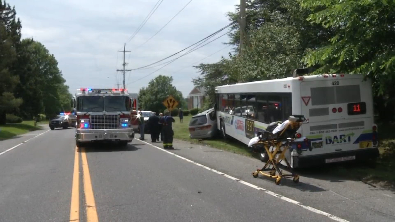 Bus and van collide in Delaware