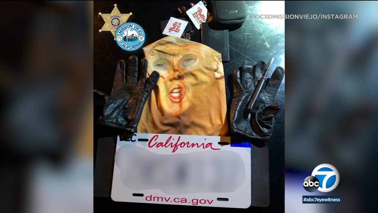 Man donning Trump mask arrested for vandalizing car in Mission Viejo