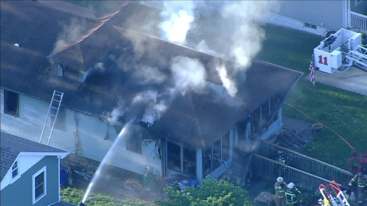 Flames tear through Burlington Co. home