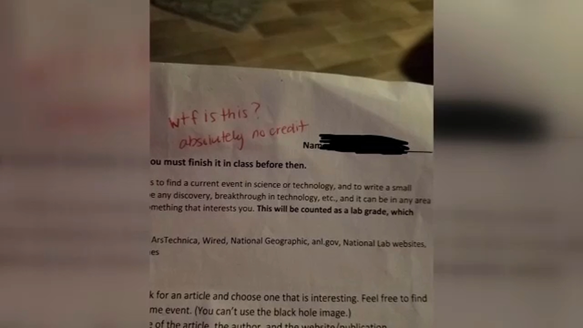 Florida teacher's written remark draws criticism