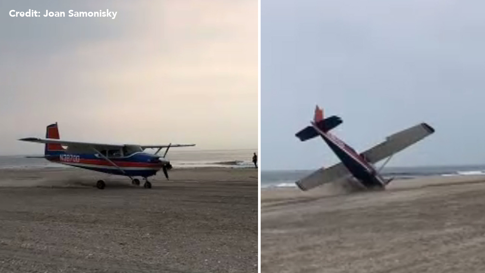 Video shows plane landing on Ocean City, New Jersey beach