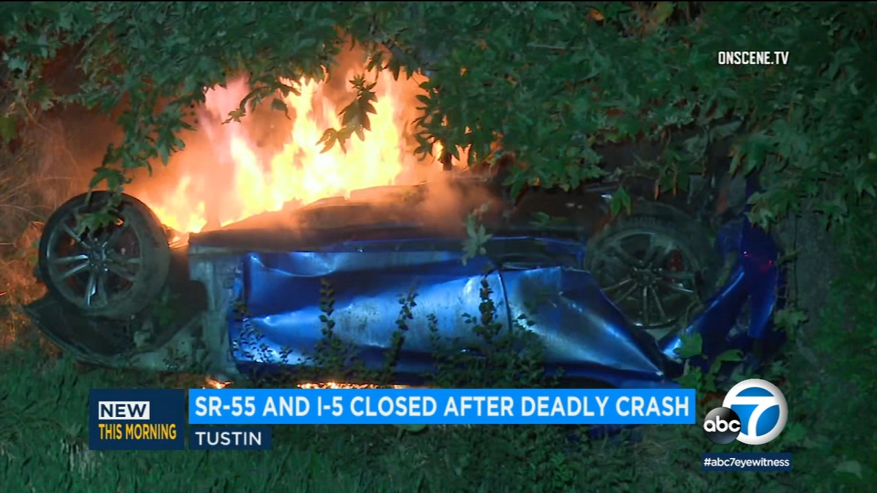 1 killed in fiery crash following police chase in Tustin
