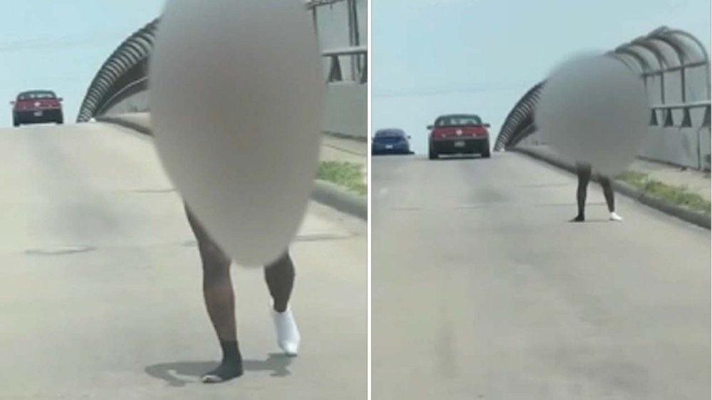 Naked man jumps on Houston woman's car and exposes himself
