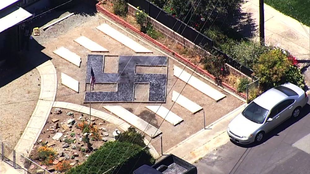 Swastika symbol in El Sobrante man's front yard has some neighbors upset