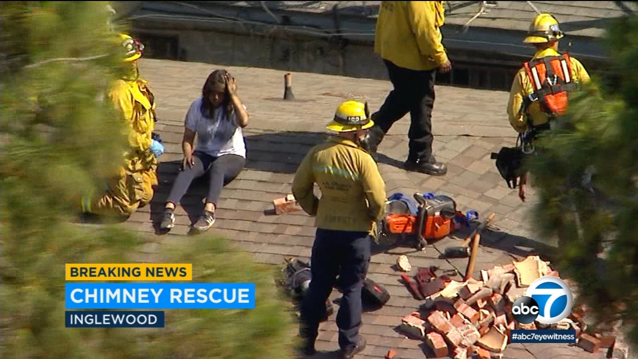 Firefighters rescue teen girl stuck in Inglewood chimney