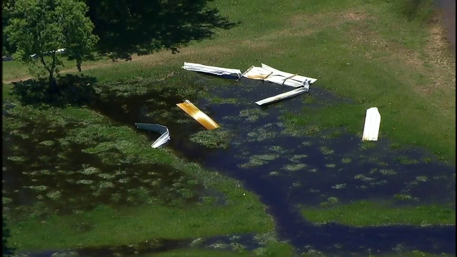 SkyEye 13 flies over damage from severe storms in Wharton ABC13 Houston