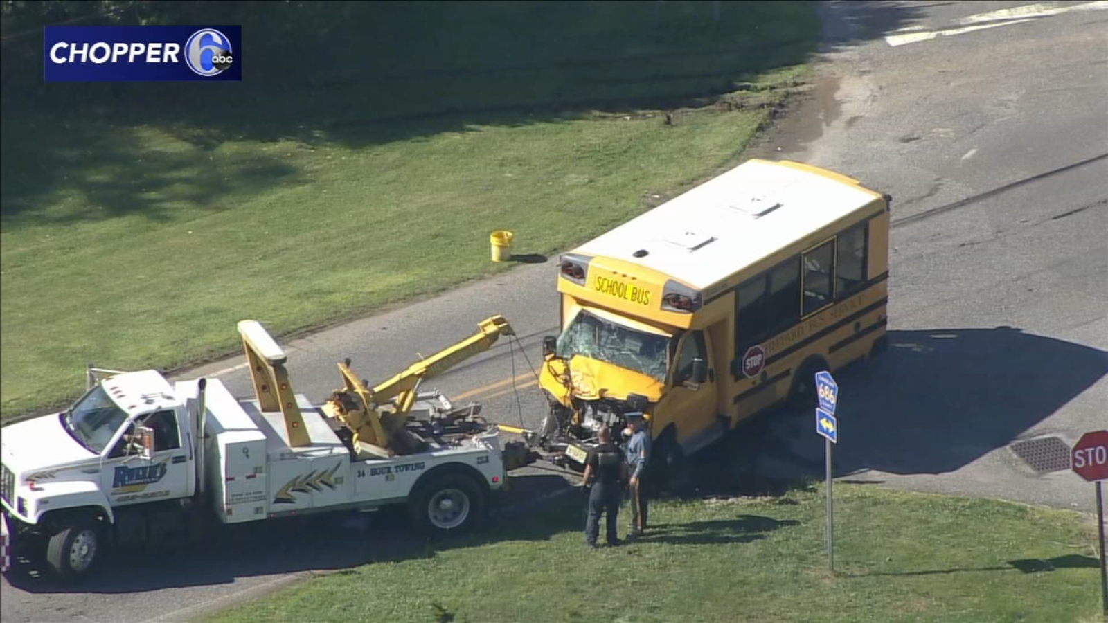 1 injured after school bus collides with car in Deerfield Township, New ...