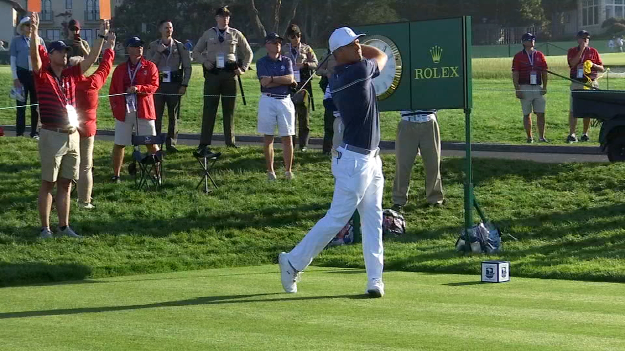Bryson DeChambeau and his family enjoying first round at U.S. Open