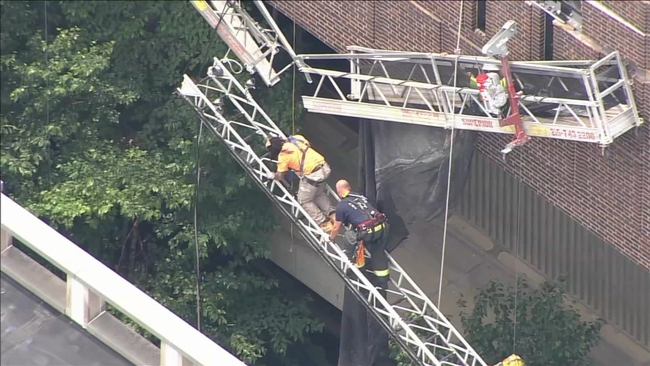 2 workers dangling from broken scaffold rescued in University City in ...