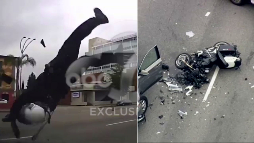 New video shows LAPD motorcycle collision