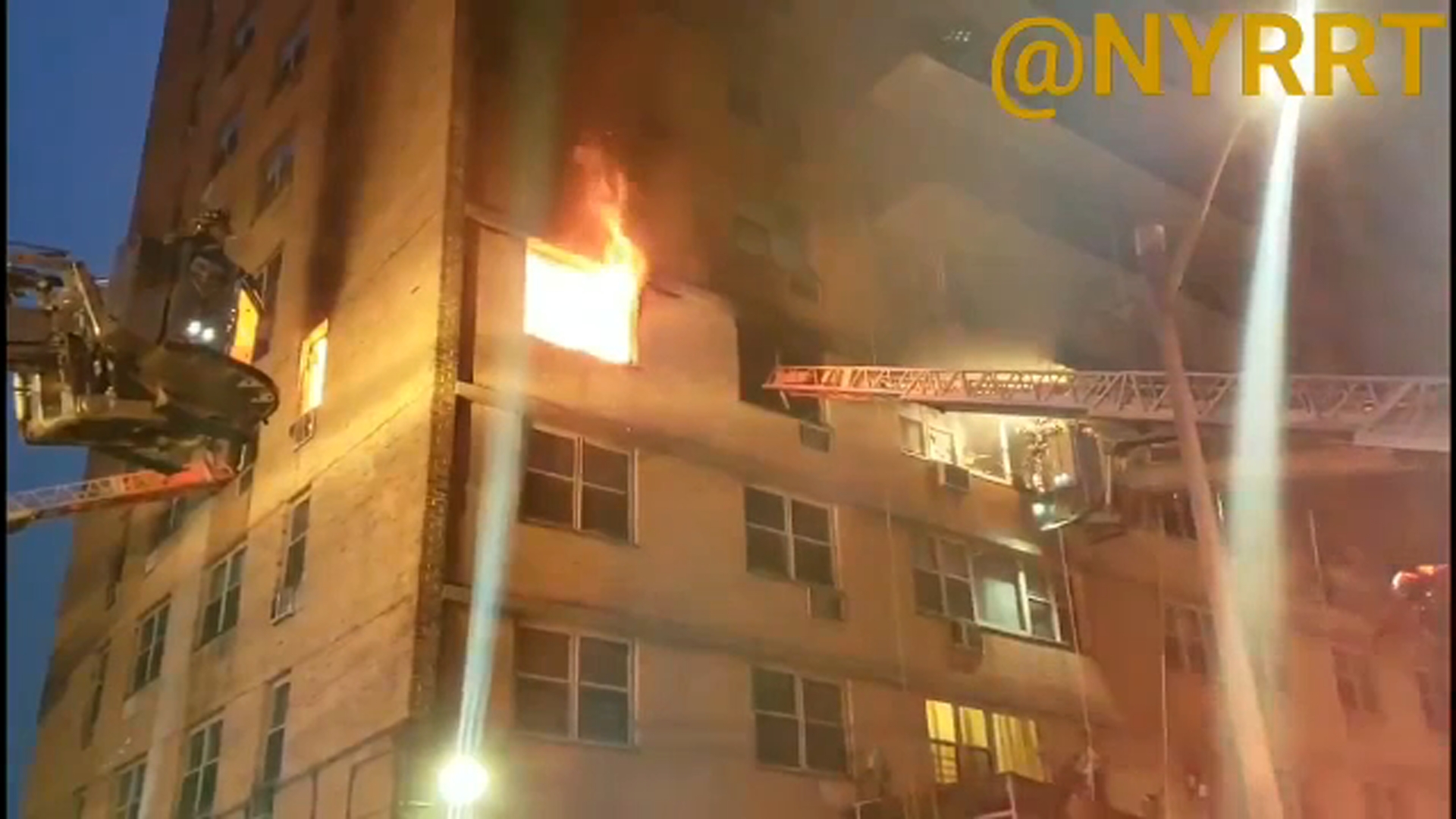 Fire burns through 4th floor apartment in Coney Island
