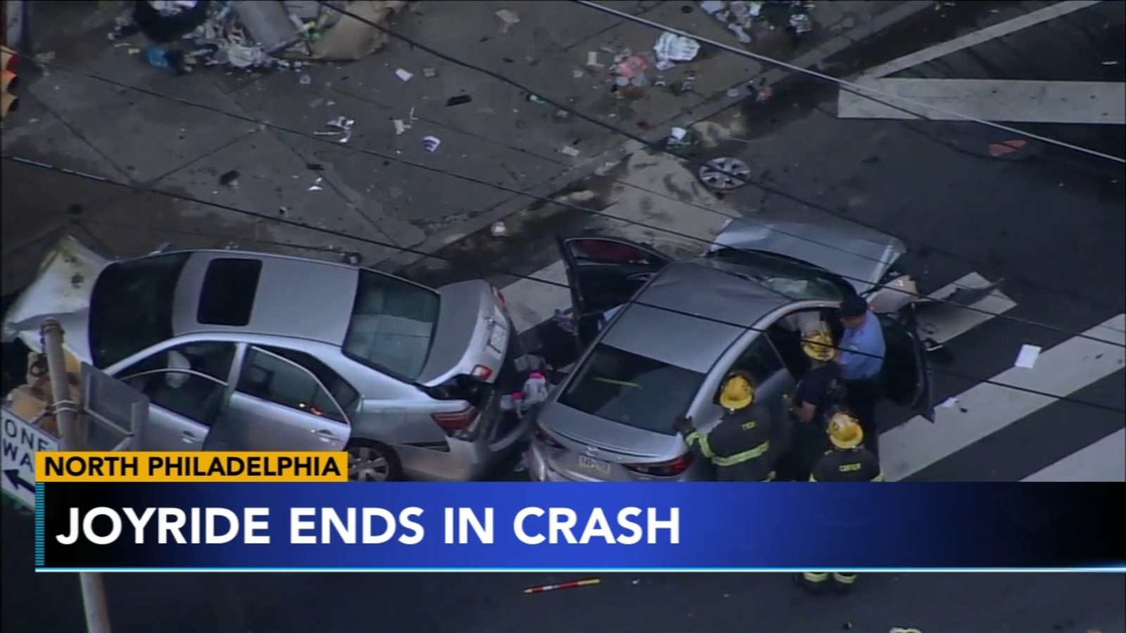 16yearold crashes stolen car in North Philadelphia causing multiple