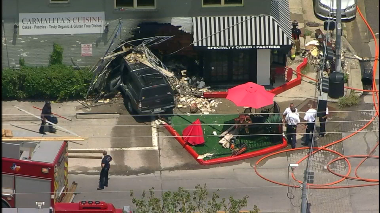 An SUV slammed into a Heights restaurant
