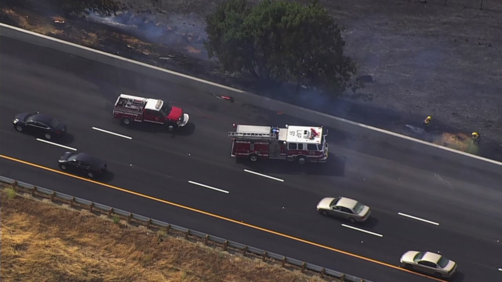 Westbound I580 over Altamont Pass now open after brush fire ABC7 San