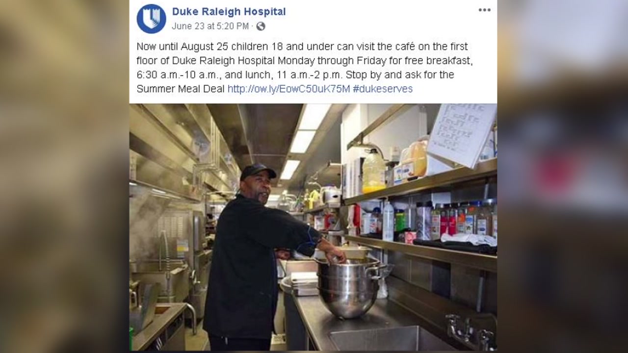 Raleigh hospital offers children free meals this summer