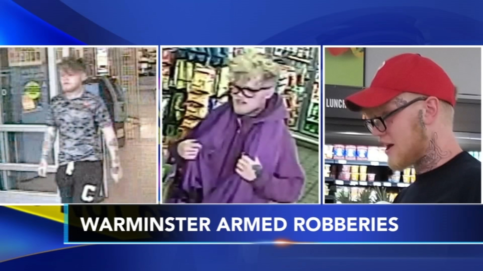 Joseph Trout wanted for allegedly robbing 4 stores in Warminster, Bucks
