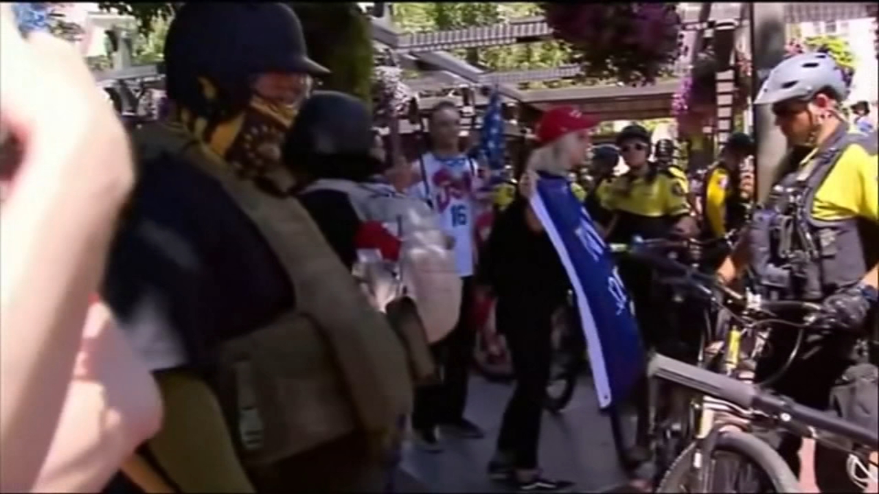 Antifa protest in downtown Portland leads to clashes