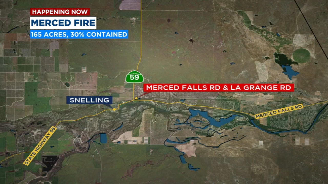 Merced Fire continues to burn, now 165 acres, 30 percent contained