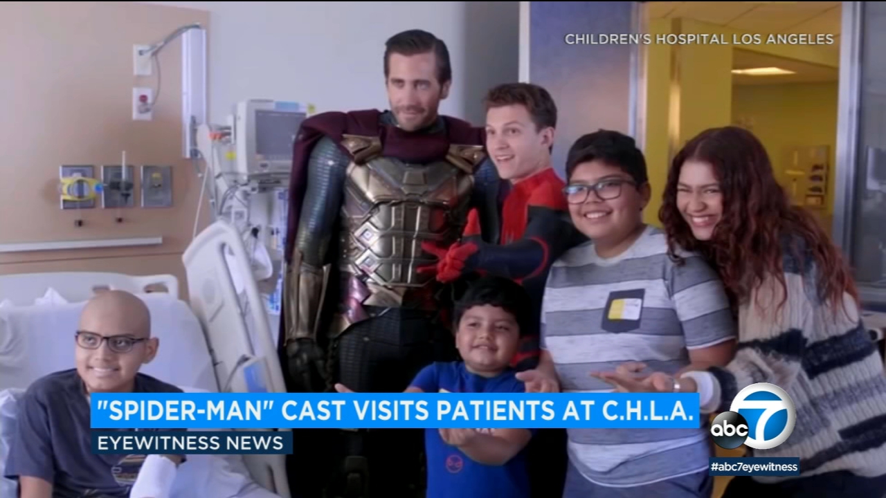'Spider-Man' stars lifts spirits at Children's Hospital Los Angeles 