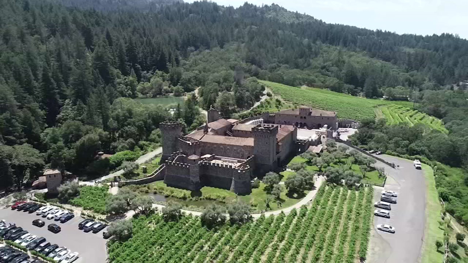 DRONEVIEW7 Napa Valley's "Castle of Love" in Calistoga is a labor a