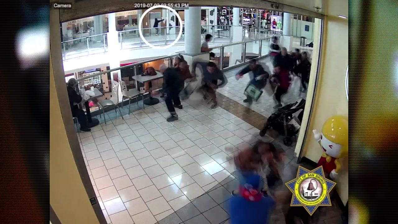 San Bruno police release new surveillance video of the shooting in Tanforan mall