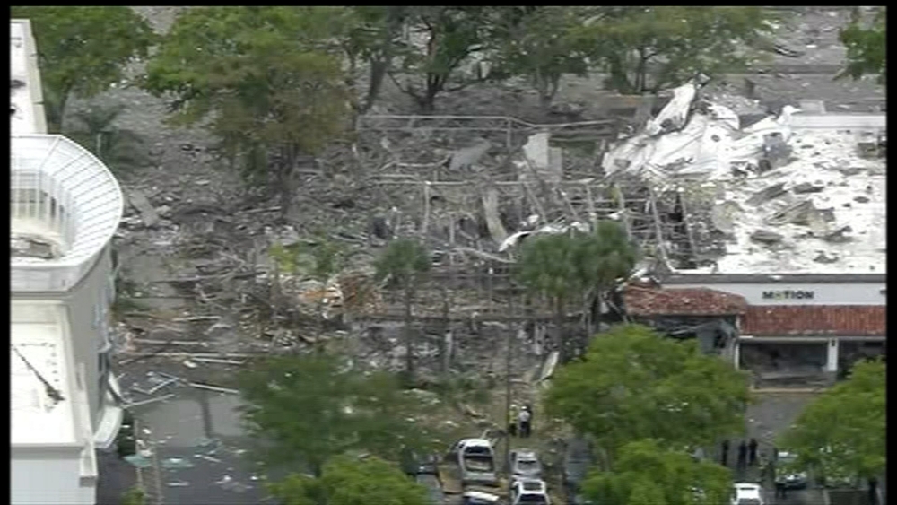 Chopper video from scene of explosion in Plantation, Florida