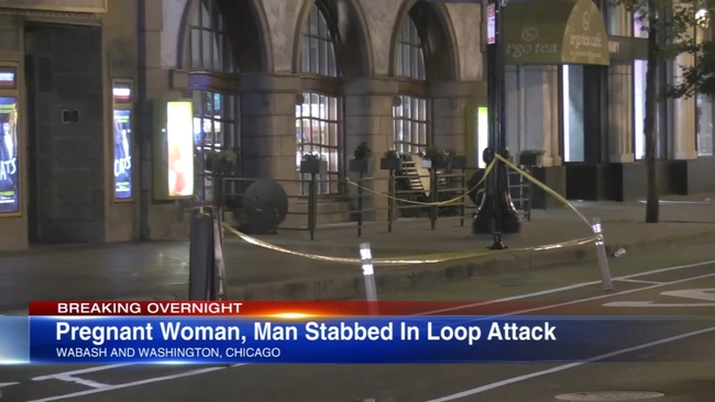 Pregnant woman, man stabbed after altercation in Chicago Loop, police ...