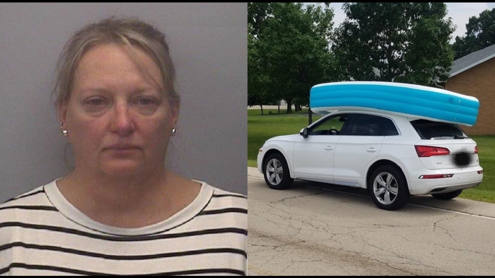 Dixon woman drove car with 2 kids inside inflatable pool on roof police say ABC7 Chicago