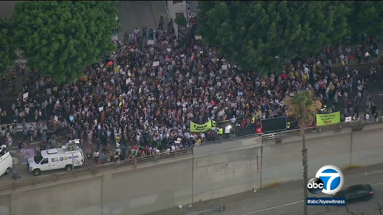 Thousands in SoCal protest planned ICE raids