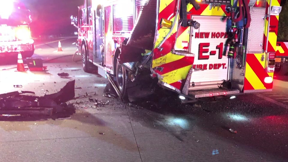SUV smashes into firetruck as crews investigate crash on I-540 in Raleigh