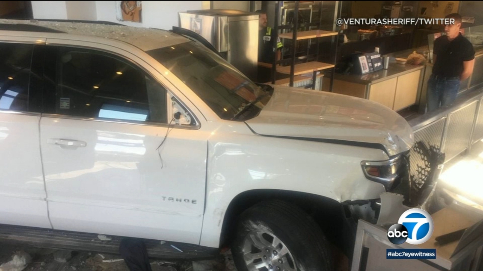 SUV driver crashes into Newbury Park Chipotle, nearly hits employee