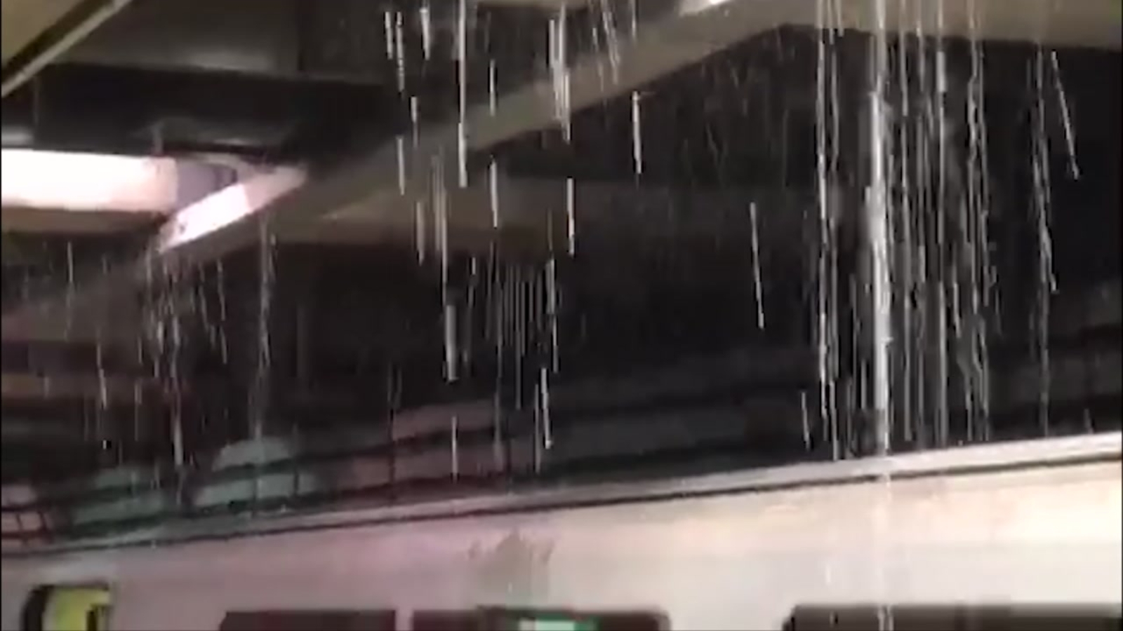 Video shows water pouring out of ceiling from leak at Embarcadero BART