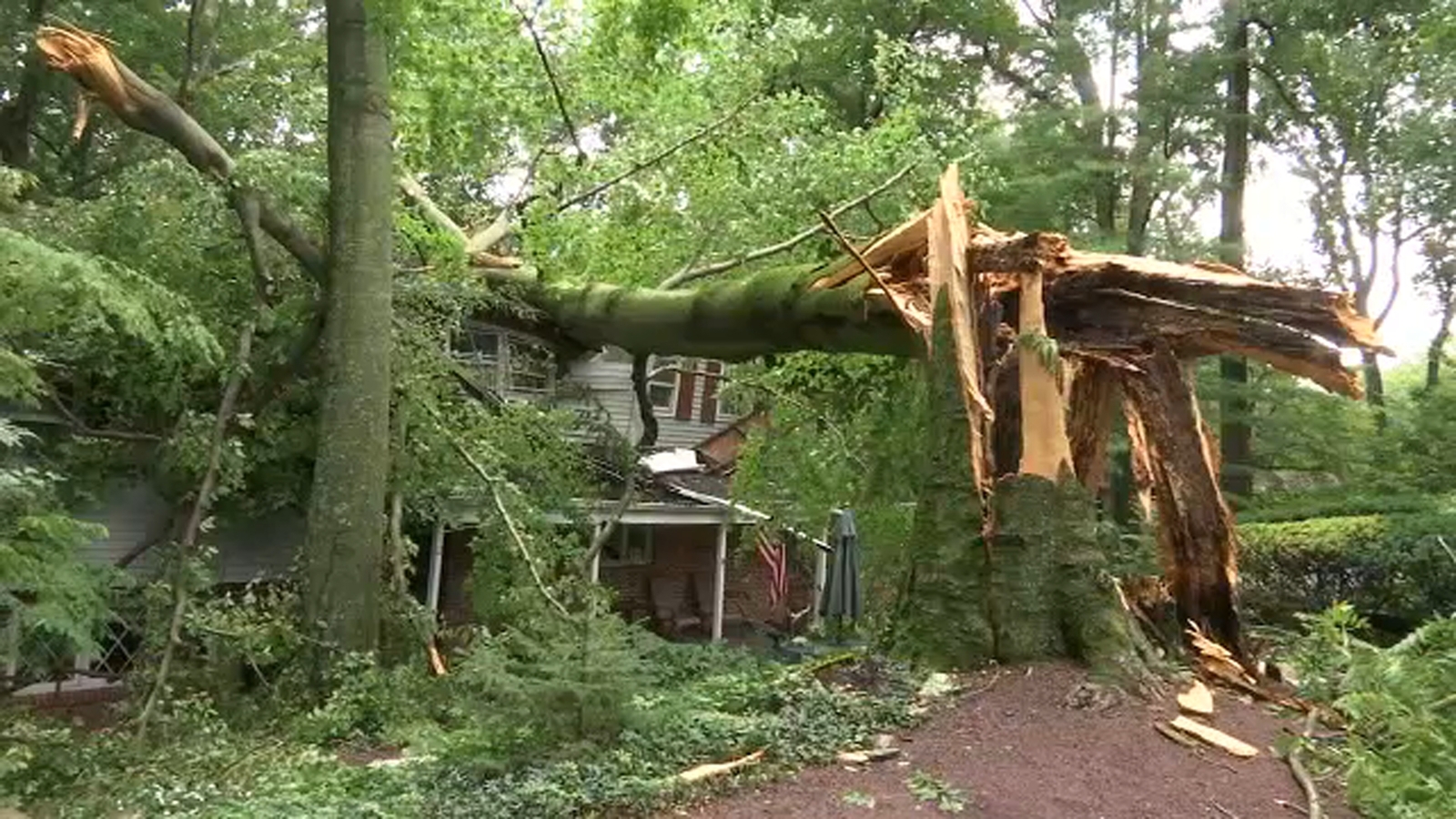 Straightline winds blamed for storm damage in Ewing Township, New