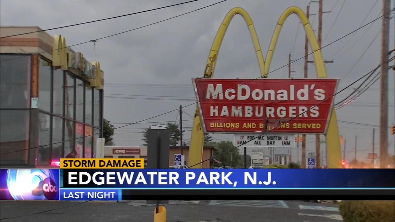 Storms knock down trees, damages McDonald's