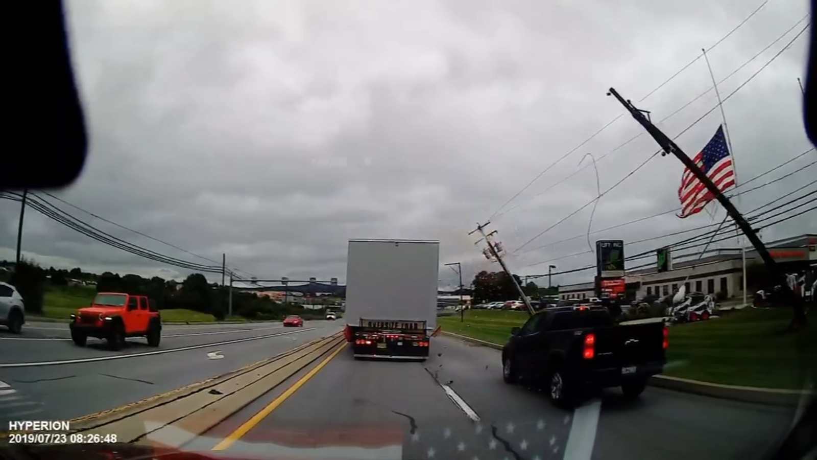 Driver in truck knocks down wires, power poles in Berks County - 6abc ...