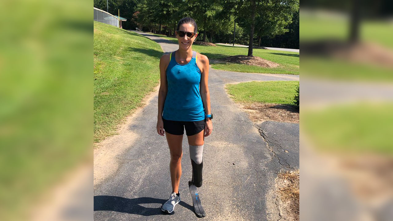 Losing leg to cancer doesn't slow down marathon running Cary mom