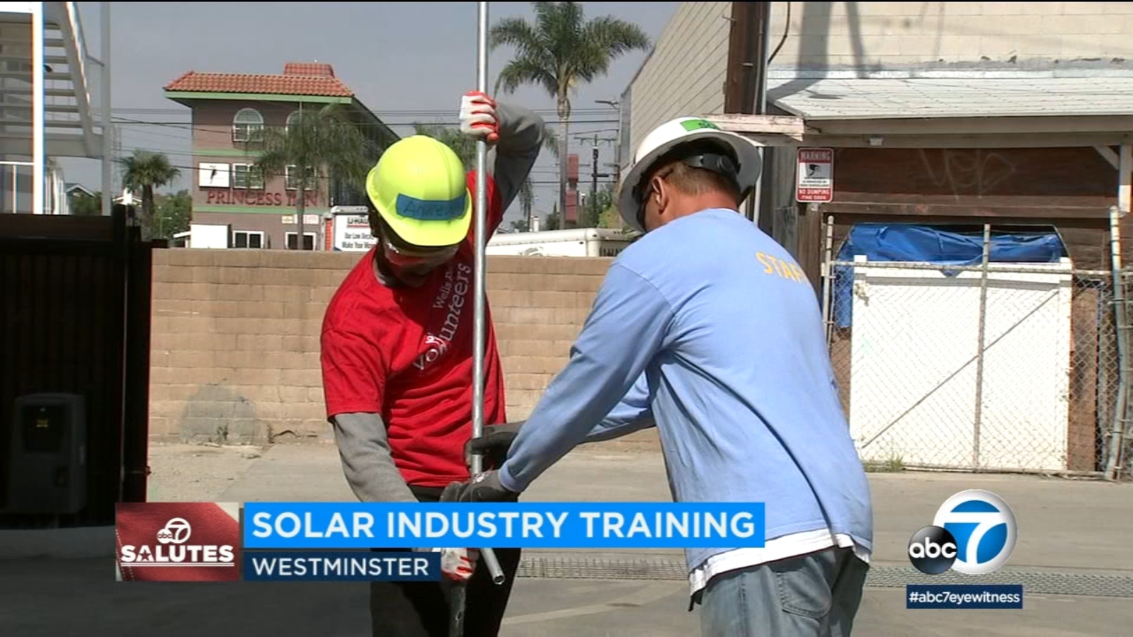 Veterans in training install solar panels at Orange County vet housing