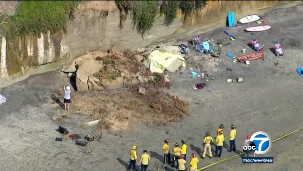 3 dead, 1 other injured after bluff collapses at Encinitas beach