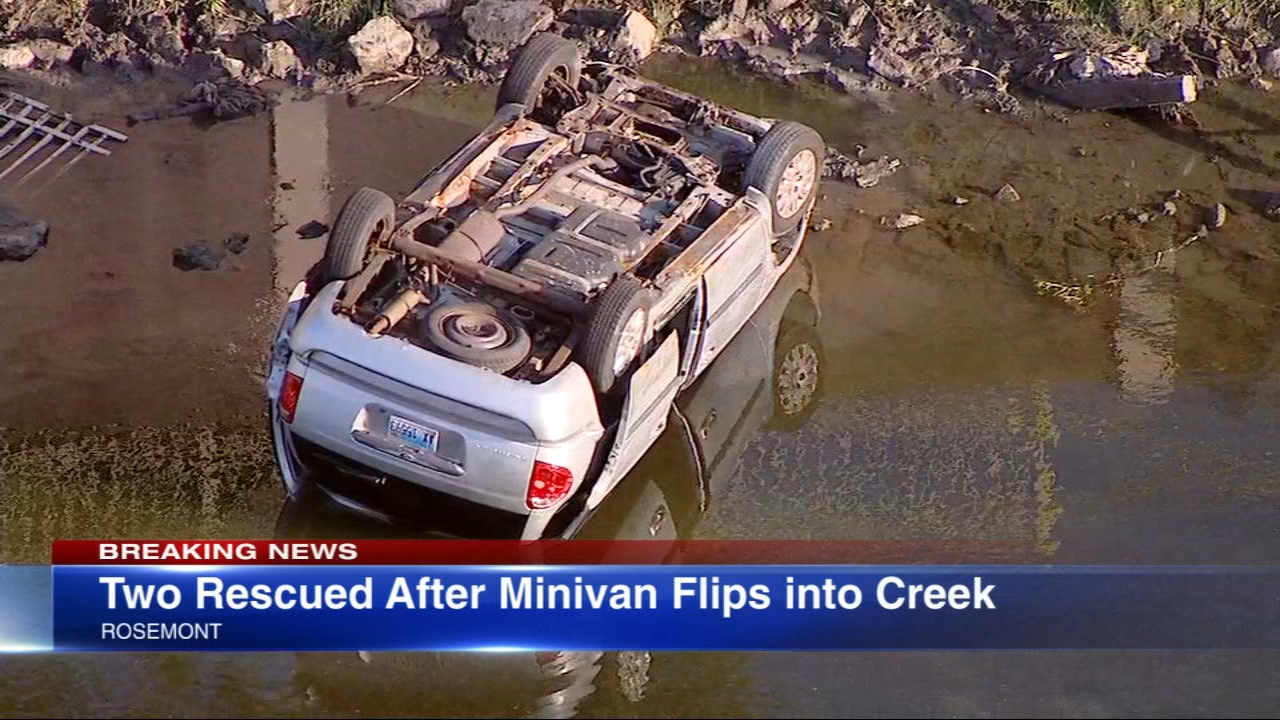 2 injured after car crashed into creek in Rosemont, police say