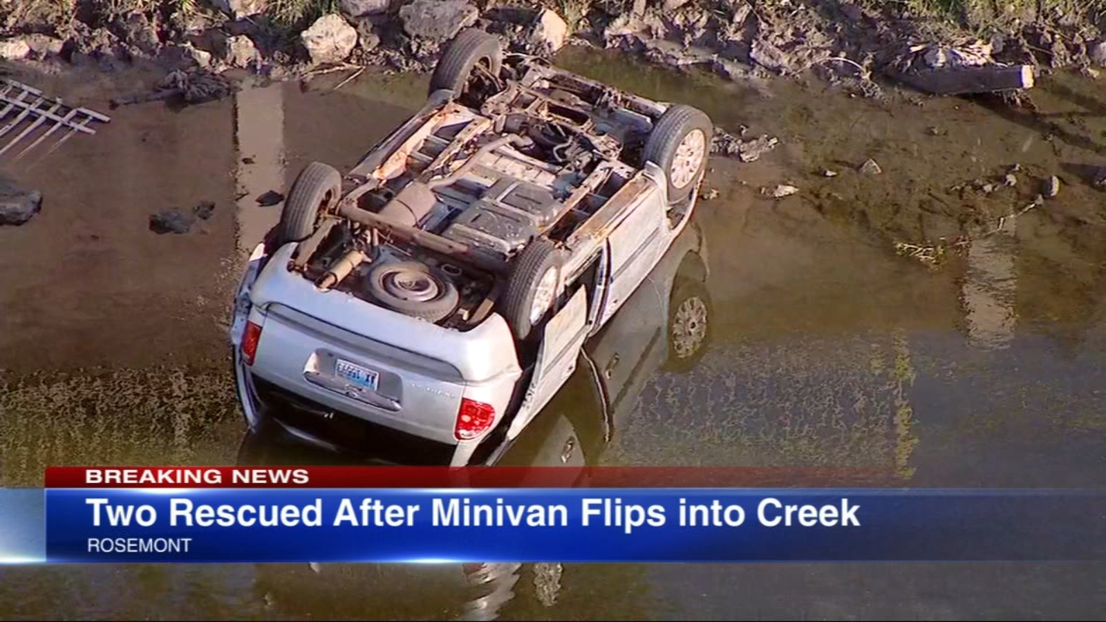 2 injured after car crashed into creek in Rosemont, police say ABC7