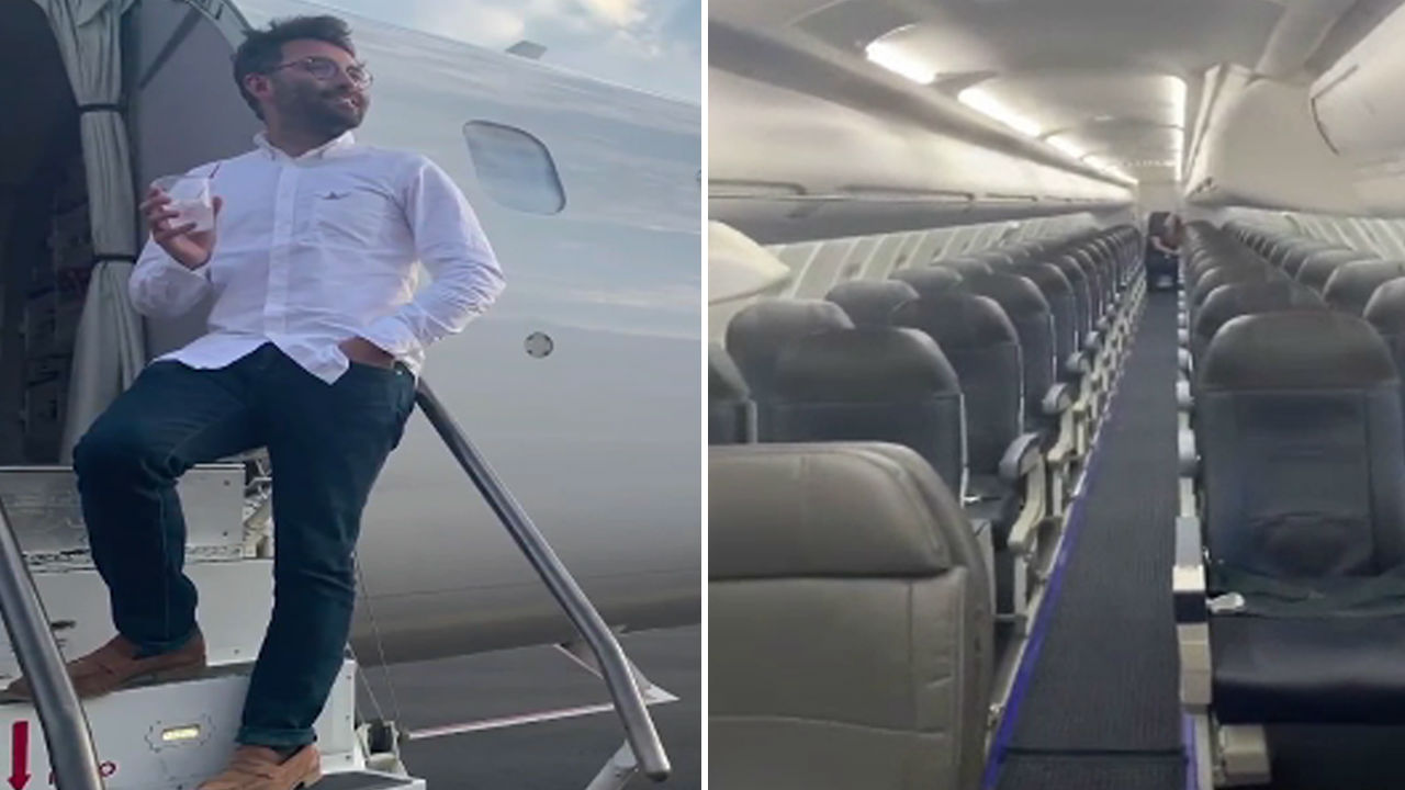 Man chronicles 'private jet' experience on empty Delta flight