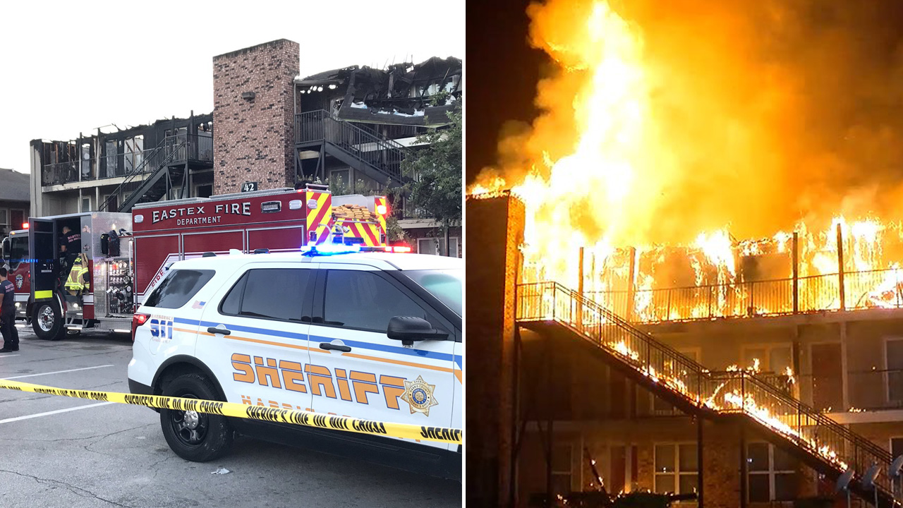 Neighbors throw bricks to help each other flee fire
