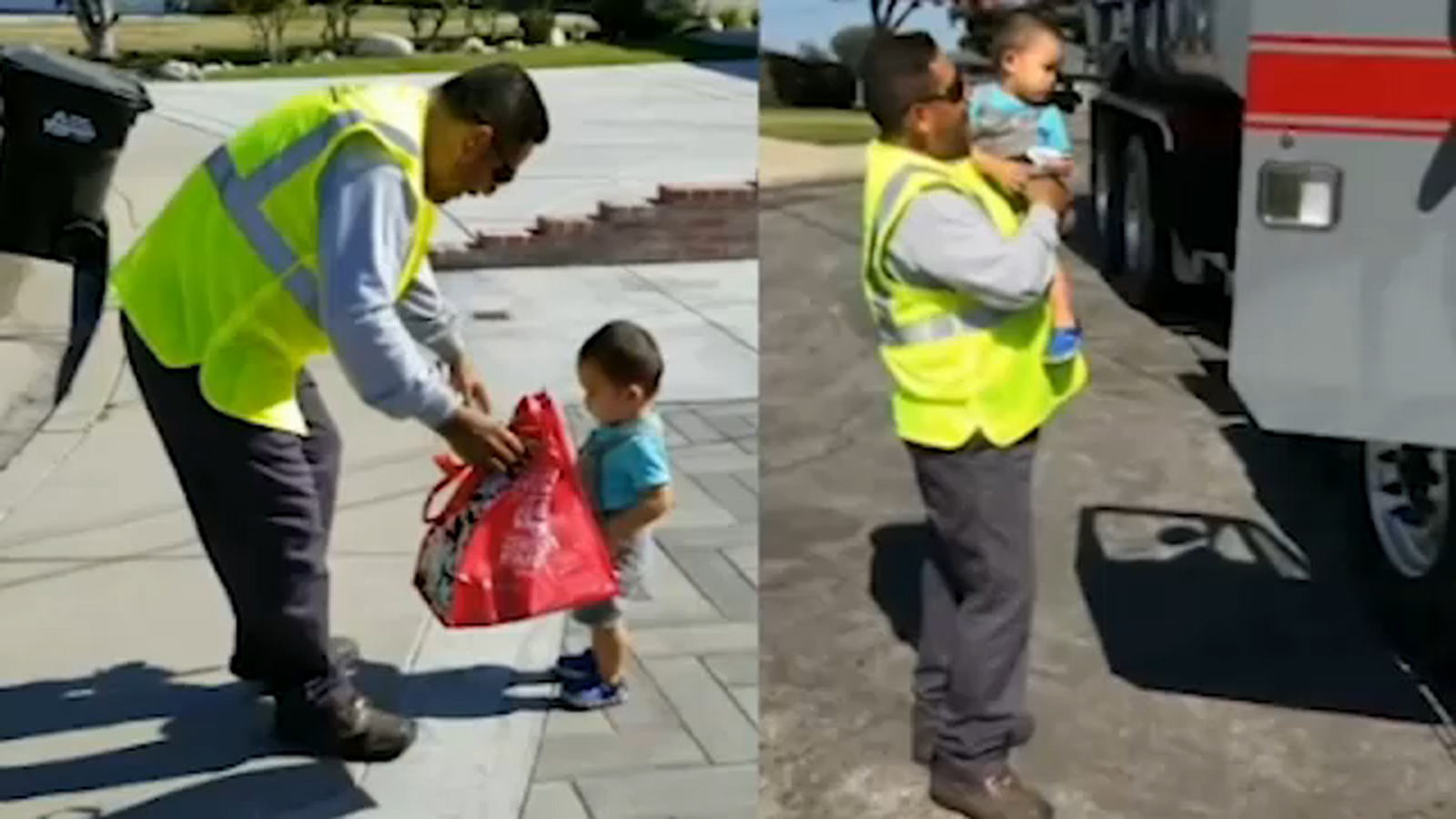 Monterey Park toddler anxiously awaits for trash truck, driver every