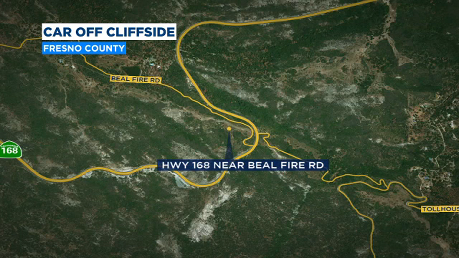 Car falls off cliff in Fresno County, driver OK, CHP says ABC30 Fresno